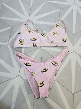 Forever 21 Pink Avocado Print Bikini